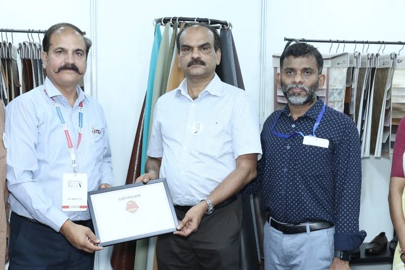 A SIM rating certificate presented at the GTEX Fabrics stand