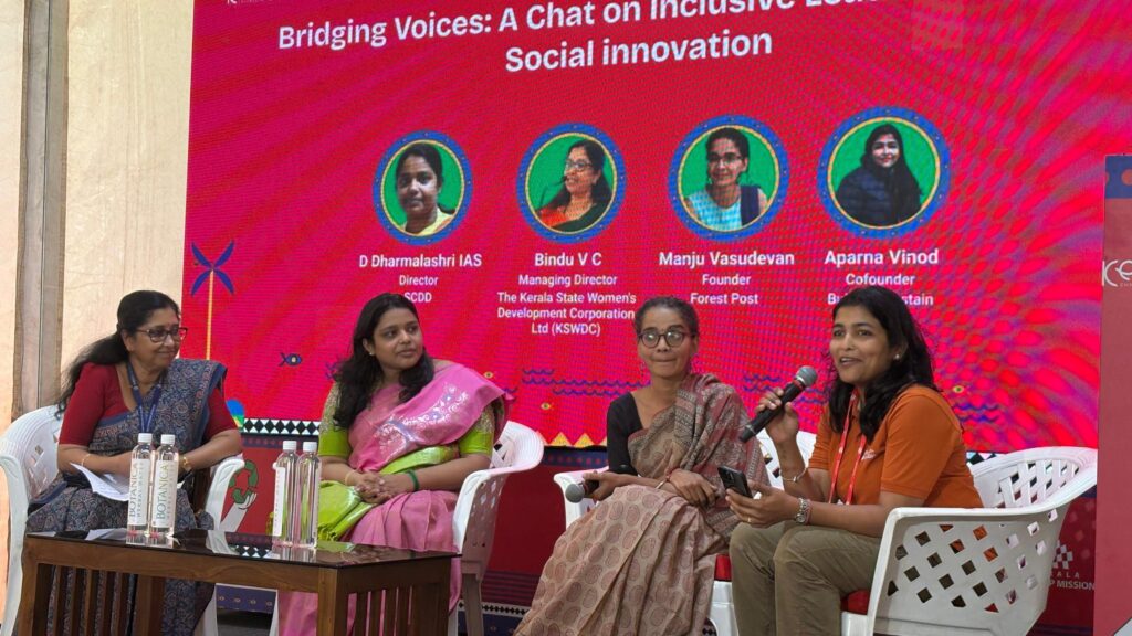 Aparna Vinod of Build to Sustain speaking on the Bridging Voices panel at Huddle Global 2025