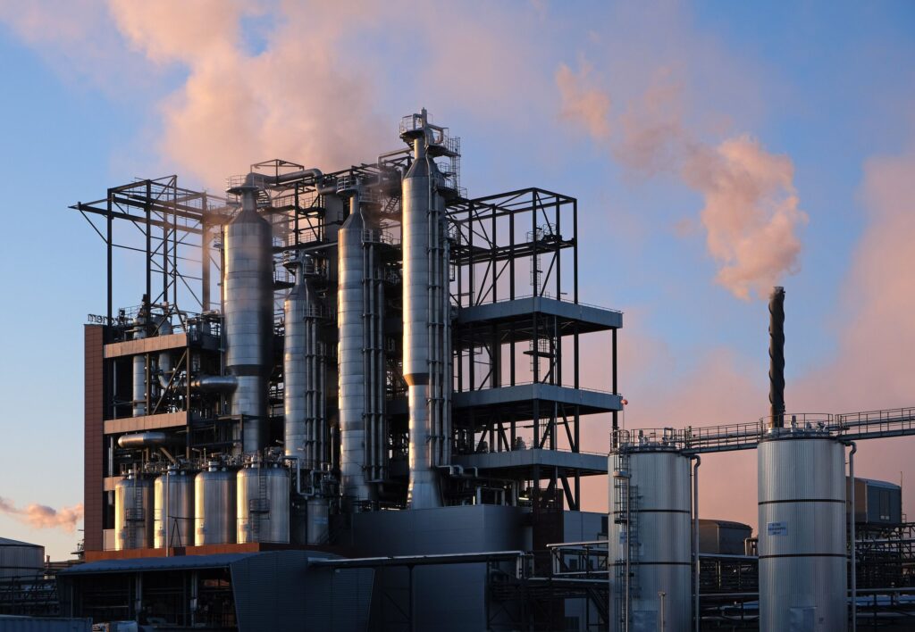 Chemical plant at dusk